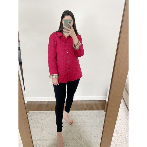 Burberry Classic Quilted Riding Jacket Red Size Small/Medium - Picture 2 of 9